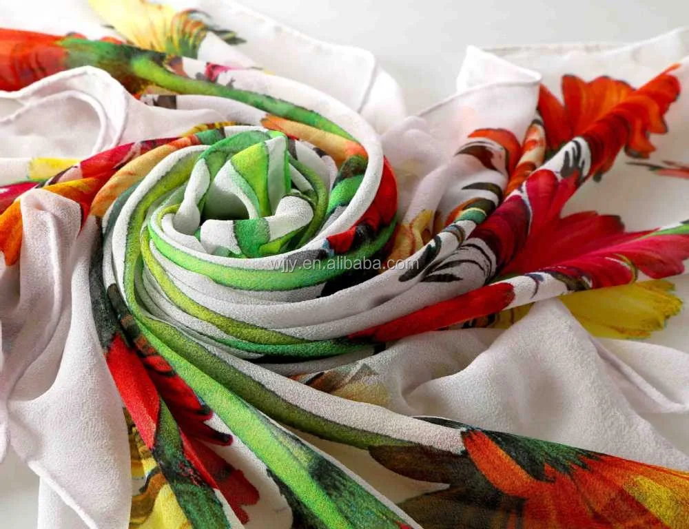 75D Печатный полиэстер крепдешин для женского платья