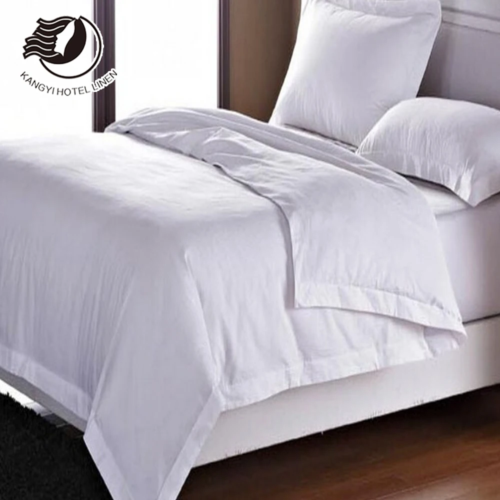Hotel Cotton Sateen Fabric Custom White Bed Linen For Hotels 5 Star Duvet Cover