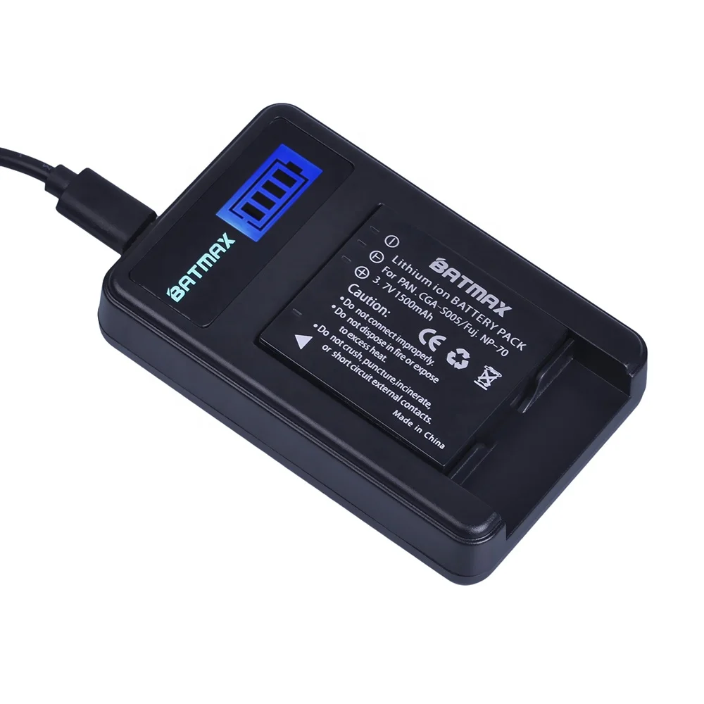 CGA-S005 CGAS005 S005E BCC12 DB-60 DB-65 BP-DC4 NP-70 D-Li106 LCD USB Single Charger for Panasonic Lumix DMC-FX180 LX1