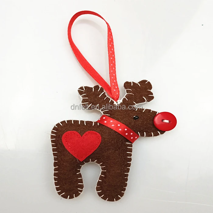 
China supplier price high quality eco friendly custom red polyester felt christmas tree decoration 