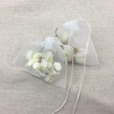 Customized biodegradable nylon mesh drawstring empty tea bags for loose tea