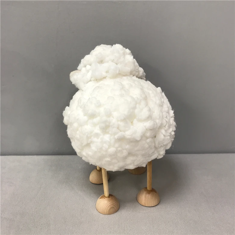 Manufacture Cute Sheep Animal Figurine Gifts Home Table Ornament Easter Plush White Sitting Eid Sheep Decorations