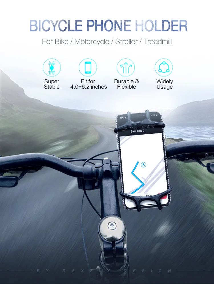 China Factory Silicone Bike Bicycle 360 degree rotating mount mobile phone Holders