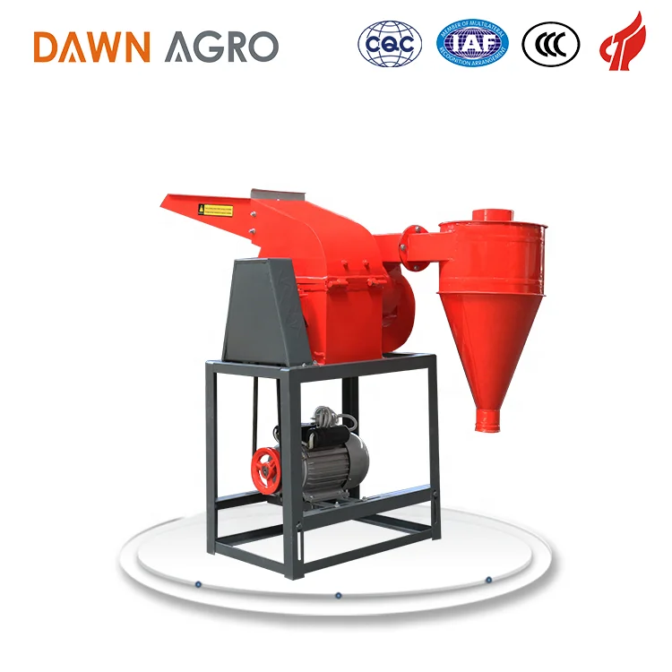 DAWN AGRO Rice Husk Hammer Flour Mill Maize Pulverizer Machine Corn Straw Crusher Plant with Low Price