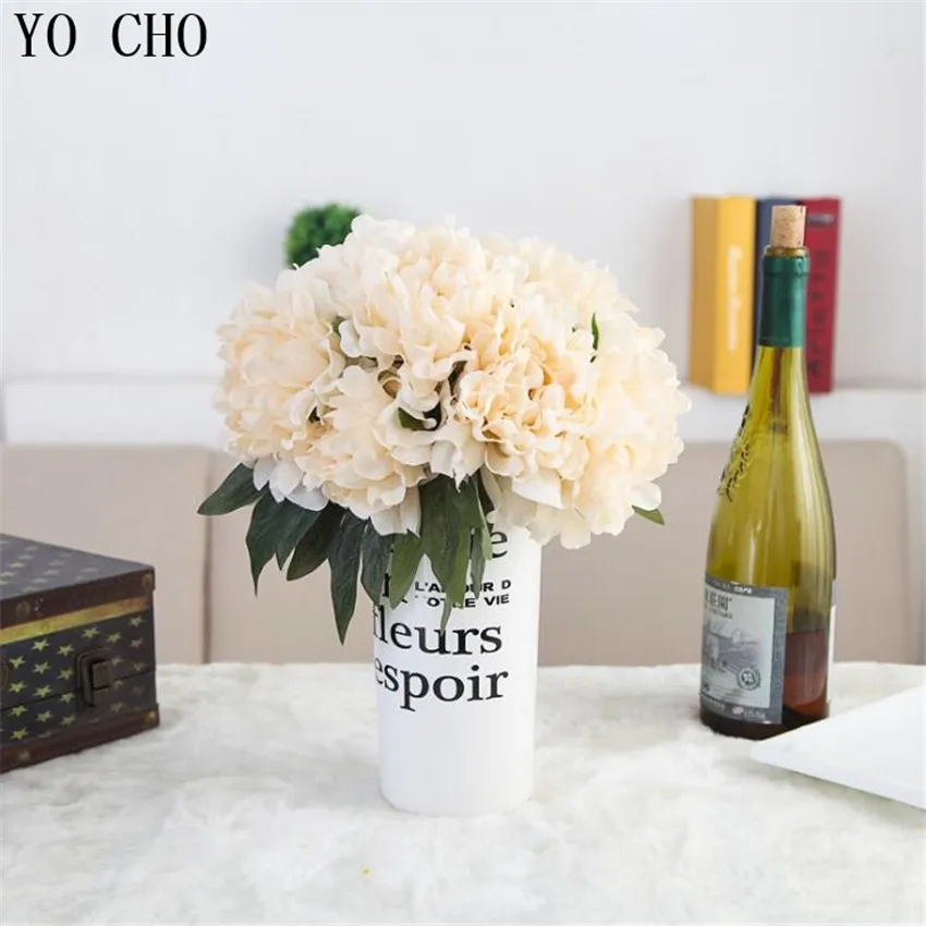 YO CHO wholesale artificial flower wedding home table centerpieces decor decorative real touch artificial silk peony flower
