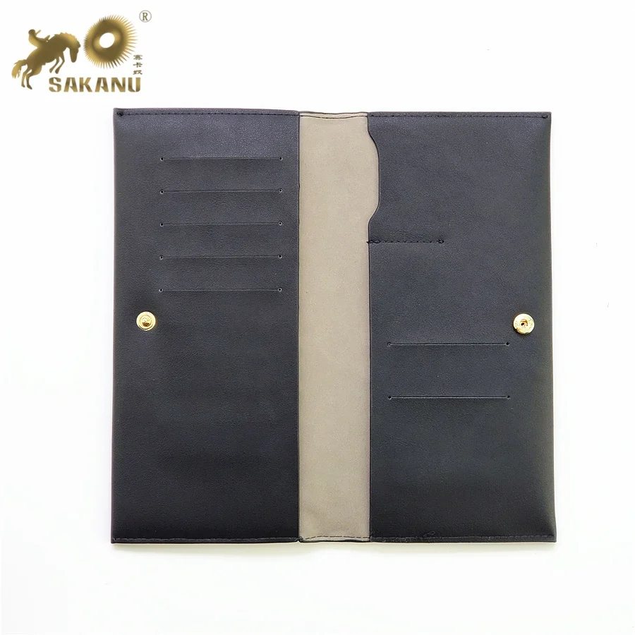 Simple style soft PU leather wallet purse pouch