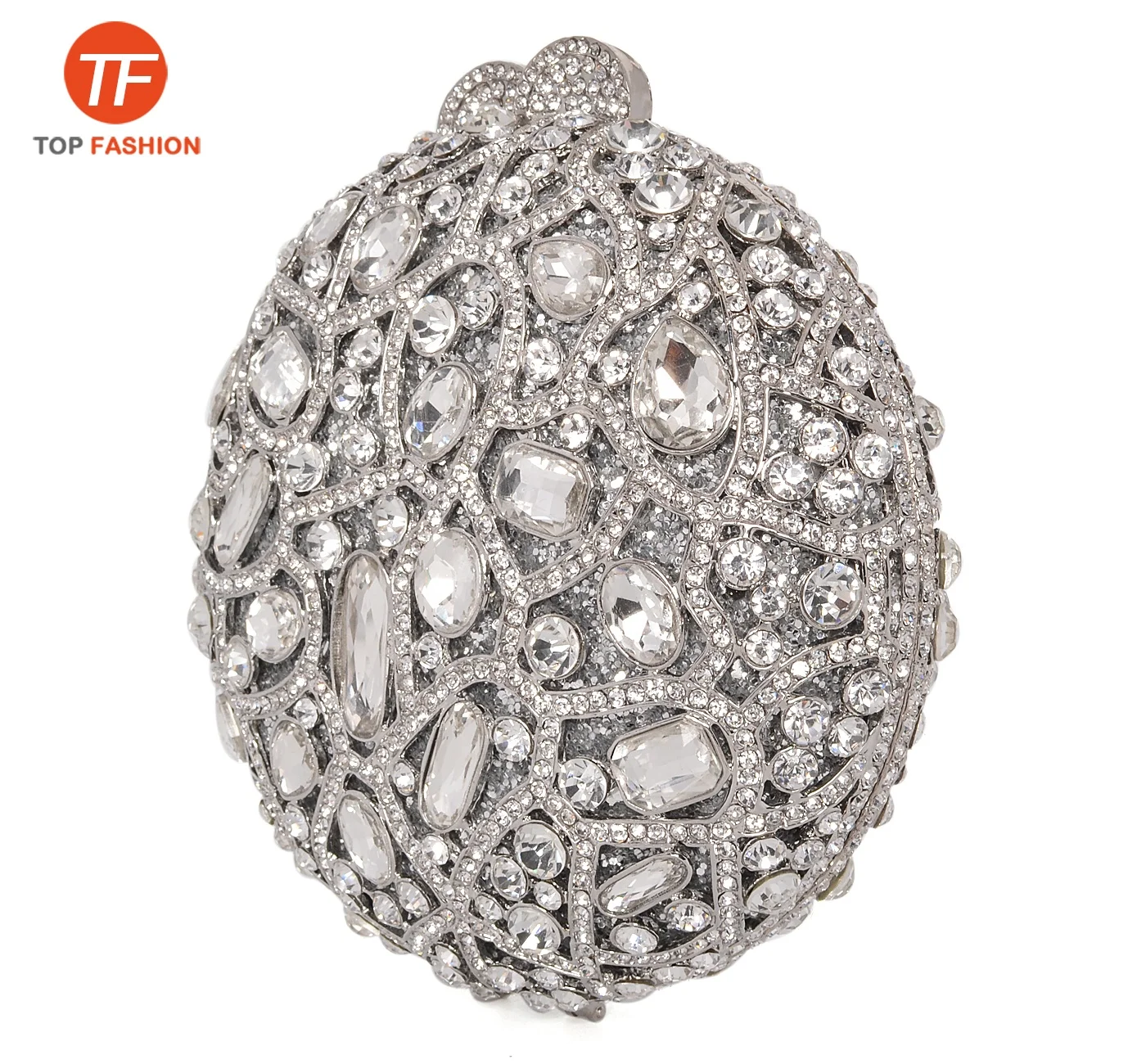 Elegant Crystal Rhinestone Clutch Handmade Small Round Evening Bag for Formal Party Wholesales from China Factory