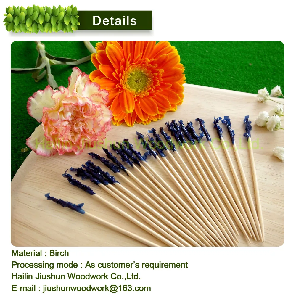 Party decorative cute wooden short fruit pick /Cocktail skewer