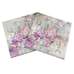 Tower Paper Napkins Rose Festive & Party Tissue Floral Decoration Guardanapo 33cm*33cm