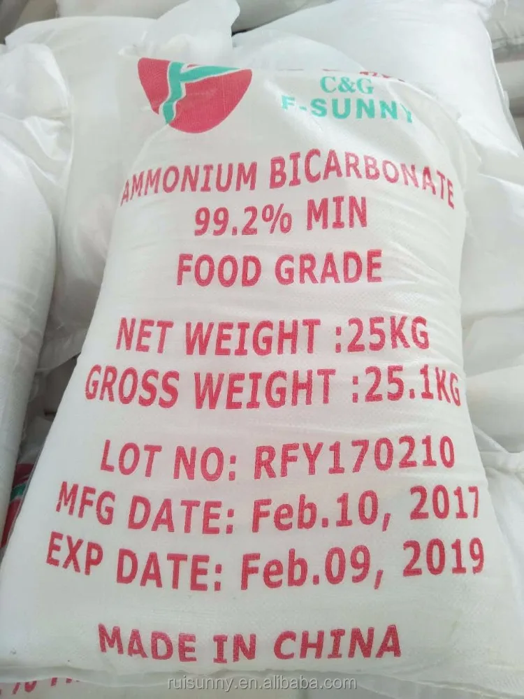 Ammonium bicarbonate food grade for baked goods raising agent food additive