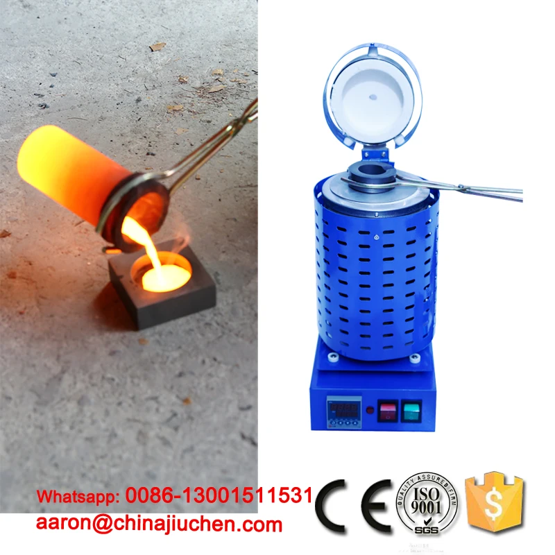 1 KG Gold Melting Furnace Kiln Machine Refining Casting Ingot Molds Silver