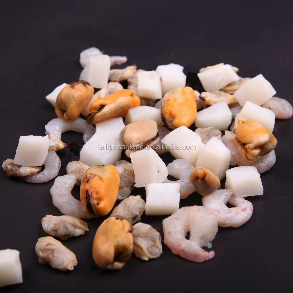 Frozen Seafood Mix with Squid Cut Clam Meat IQF