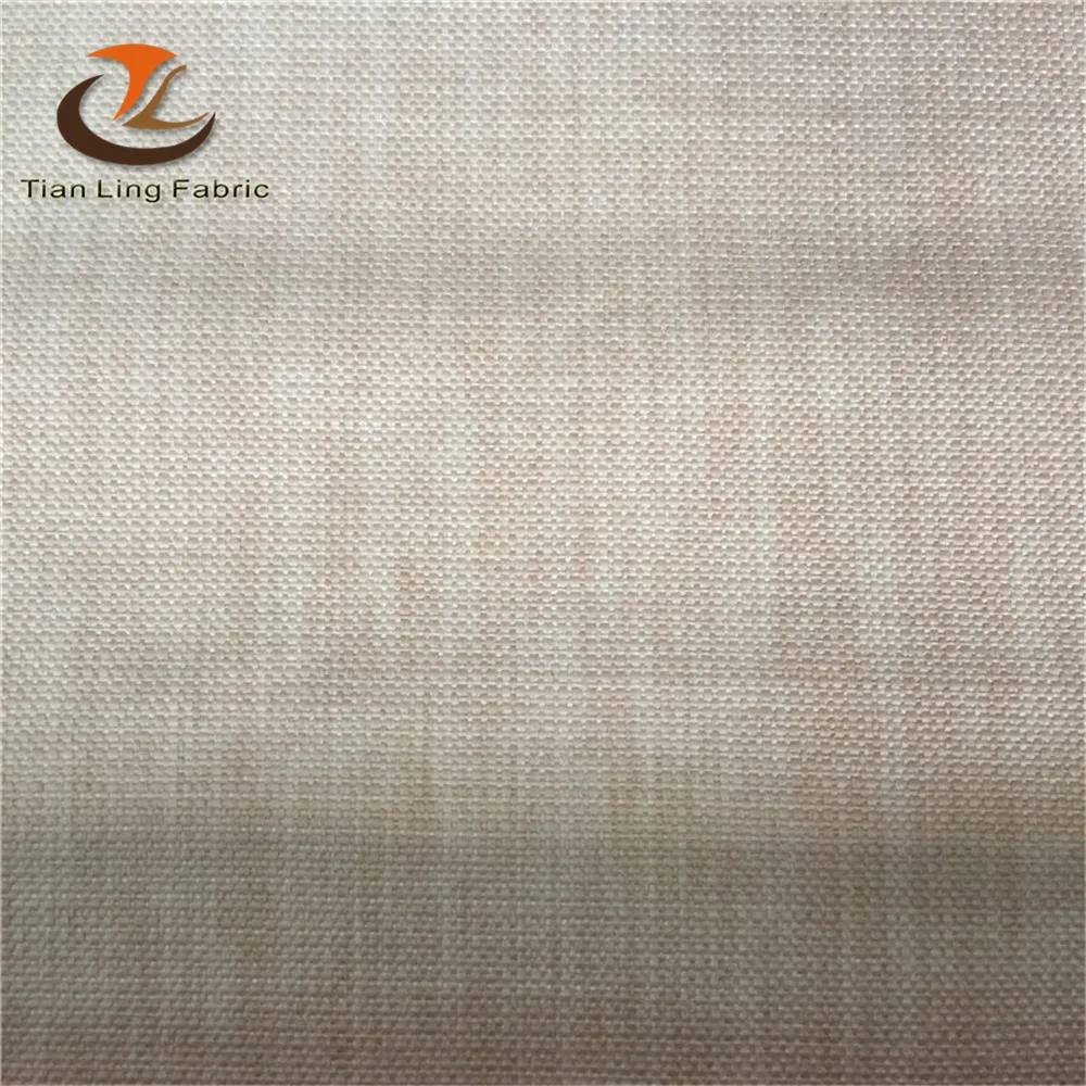 hot sale 3 pass polyester linen blackout curtain fabric