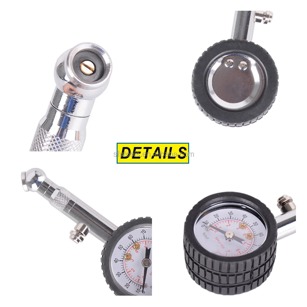 Sfutools Поворот на 360 градусов прямо патрон циферблат шин манометр для всех автомобилей