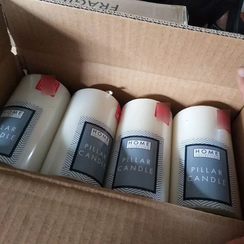 decorative paraffin 6x12cm Pillar candles wax