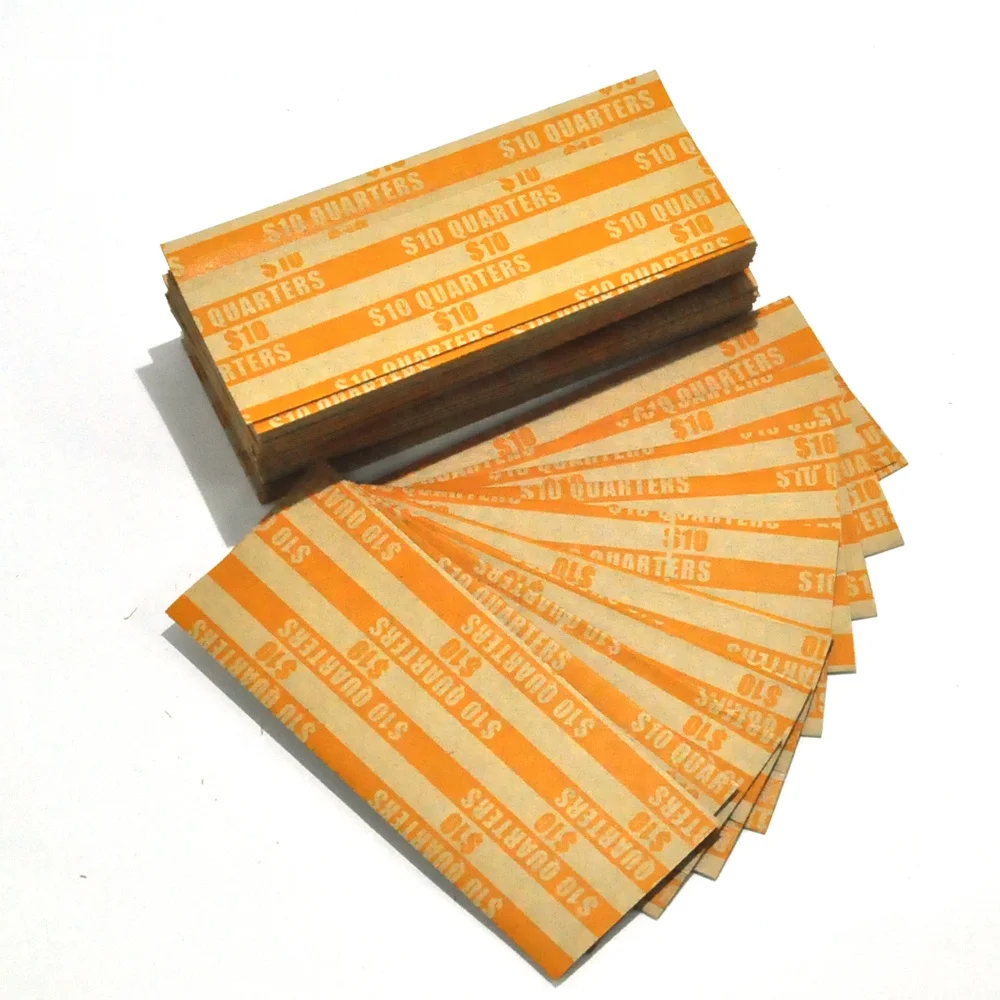 L LIKED High quality assorted 4 sizes flat paper euro coin wrapper for finance