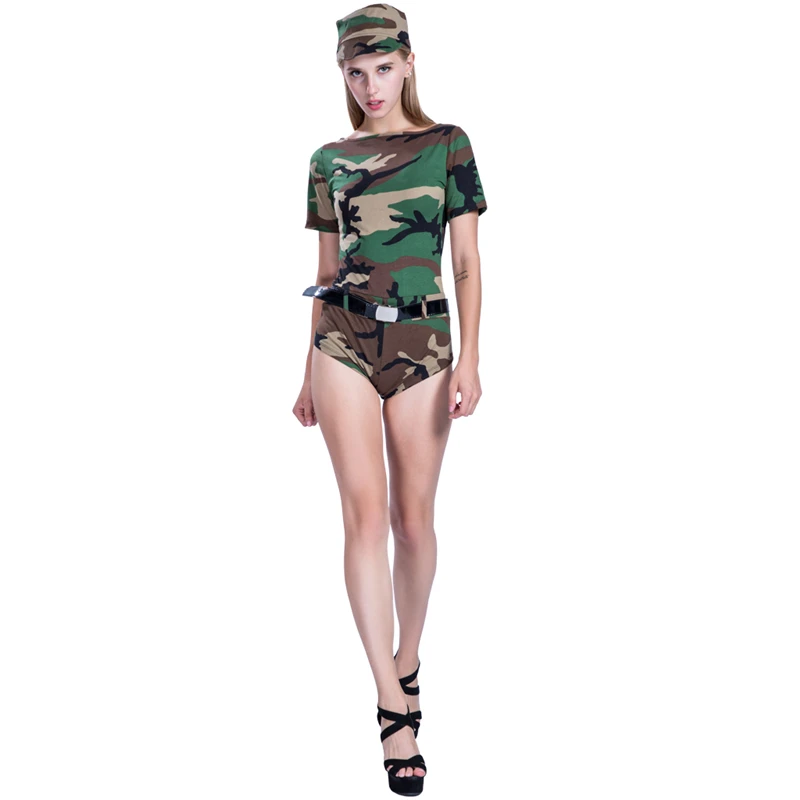 adult women army girls female soldier military sexy costumes for cosplay party camouflage fancy dress