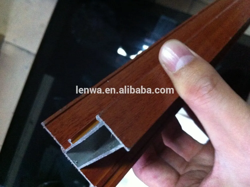 Wood grain Aluminum profiles frame for windows and doors