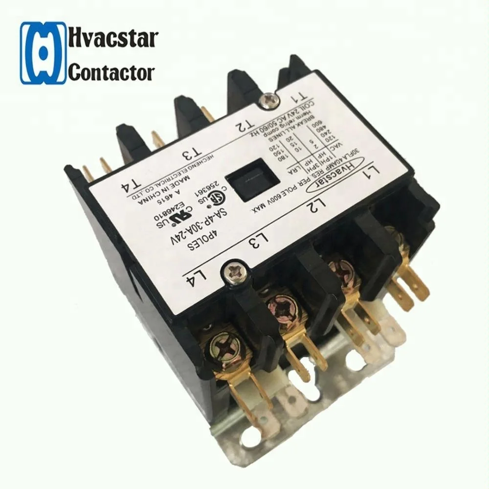 HVAC 4 Poles Electrical Magnetic Contactor Electronic Components Air Conditioning