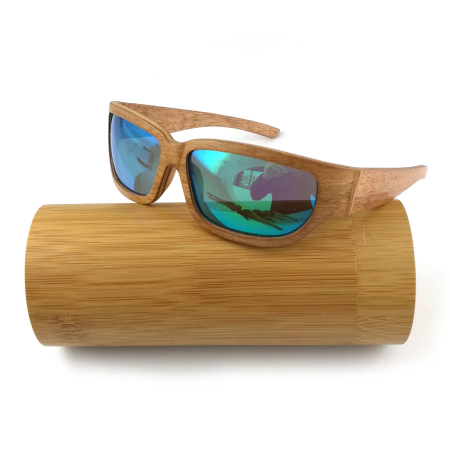 Custom design Chic outdo sports polarized wood veneer sunglasses