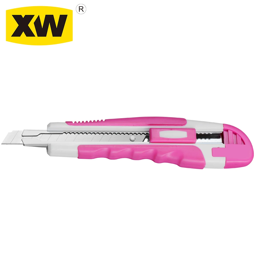 cheap Factory supply Soft touch TPR grip box cutter knife 9mm Snap off utility cutter knife snap off cutter blade