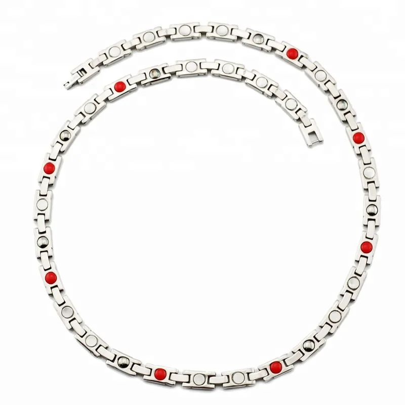 Wollet Health Germanium Magnetic Infrared Couple Titanium Necklace For Men Women
