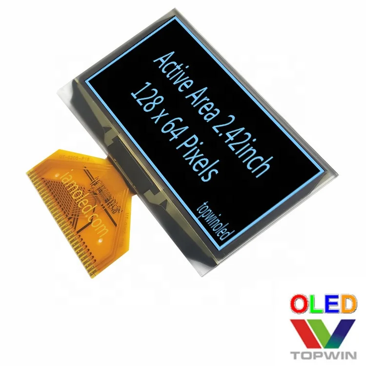 Topwin 2.42' 2.42inch 2.42 inch 128x64 pixels 3 pin green color welding oled display UG-2864ALBPG14 I2C SPI parallel Interface