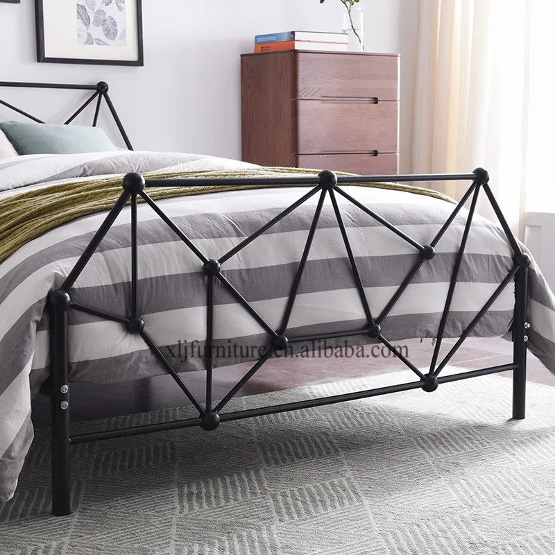 New design single double metal bed frame iron bed frame
