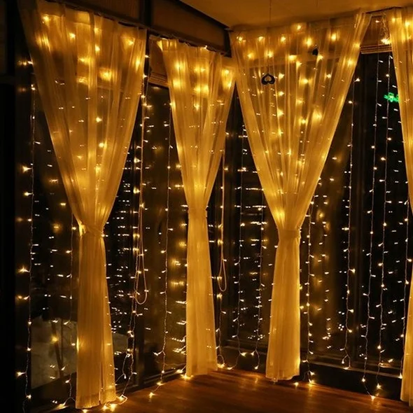 OEM 3*3M 300L LED Color Changing Window Infrared PVC String Wedding Decorative Curtain Light