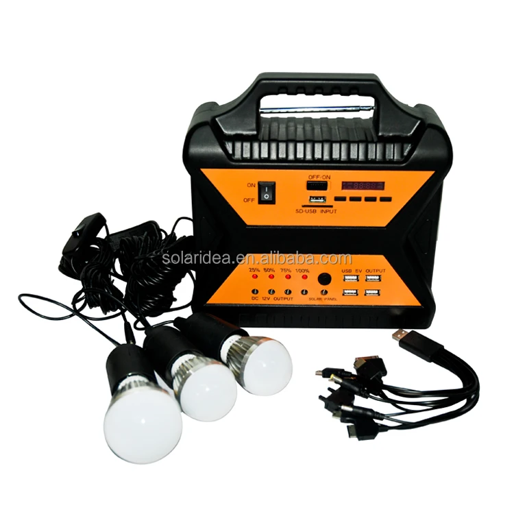 Factory direct sale home use portable all in one 10 w off-grid solar power system