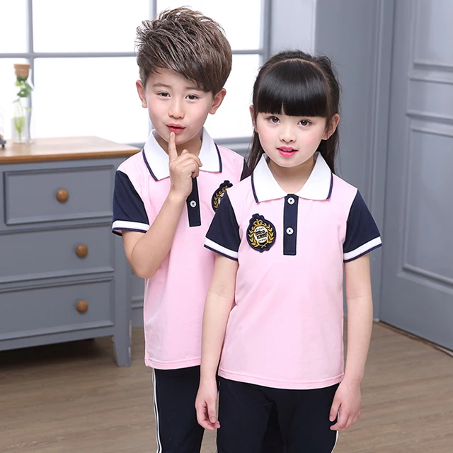 Custom Modern Beautiful Khaki Grey Blue Green High Middle Primary Kindergarten School Uniform Polo for Kids Boys