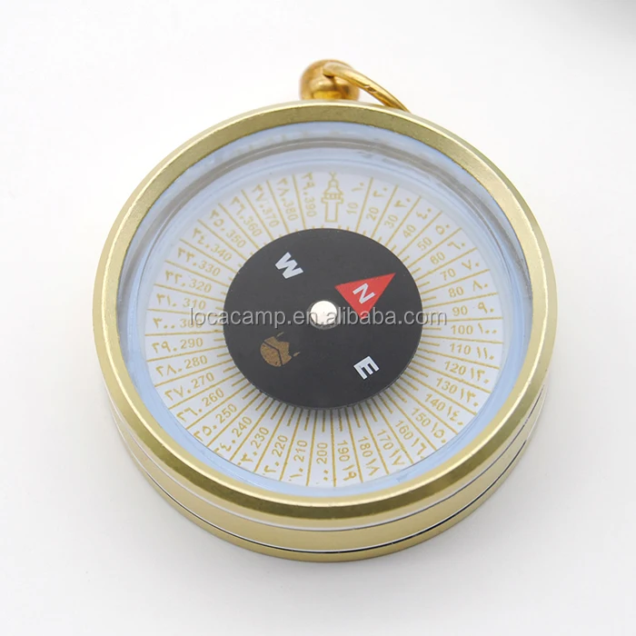 Muslim Prayer Compass Portable Qibla Direction Finder Compass with Pouch Pocket Aluminum material