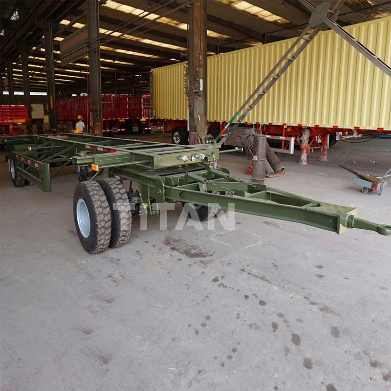 Container Chassis Drawbar Semi Trailer Skeleton Drawbar Trailers for Sale