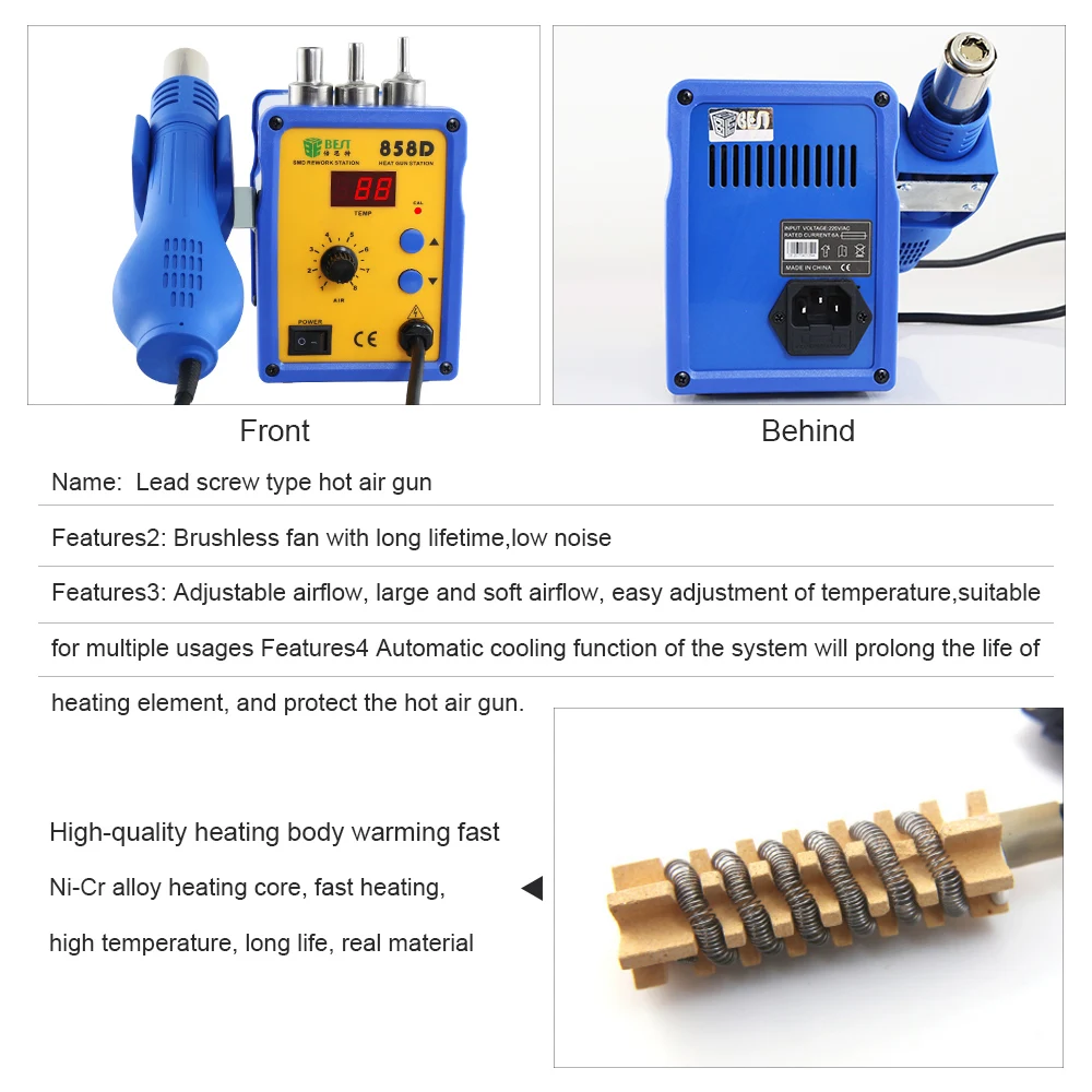 Hot air gun station induction soldering station