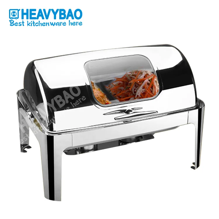 
Stainless steel economy oblong roll top buffet chafers 