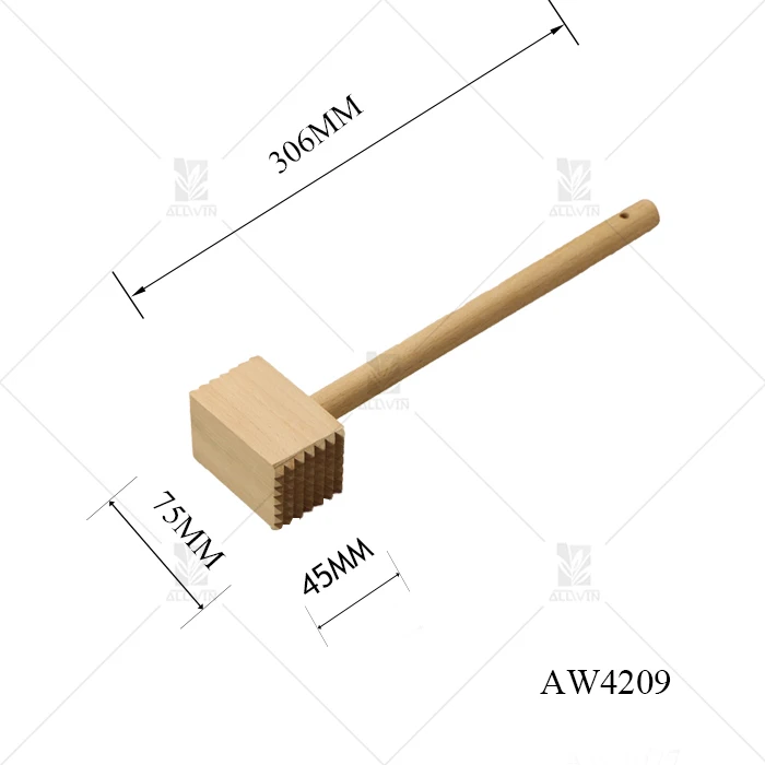 New design tenderizer wooden kitchen meat hammer
