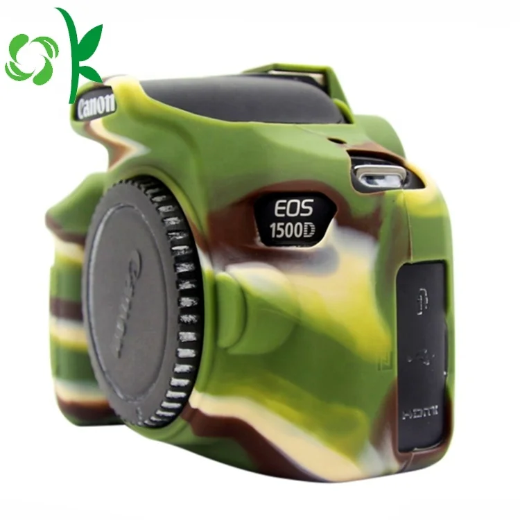 OKSILICONE High Quality Camouflage Green Silicone Soft Camera Case Mini Portable Camera Protective Cover