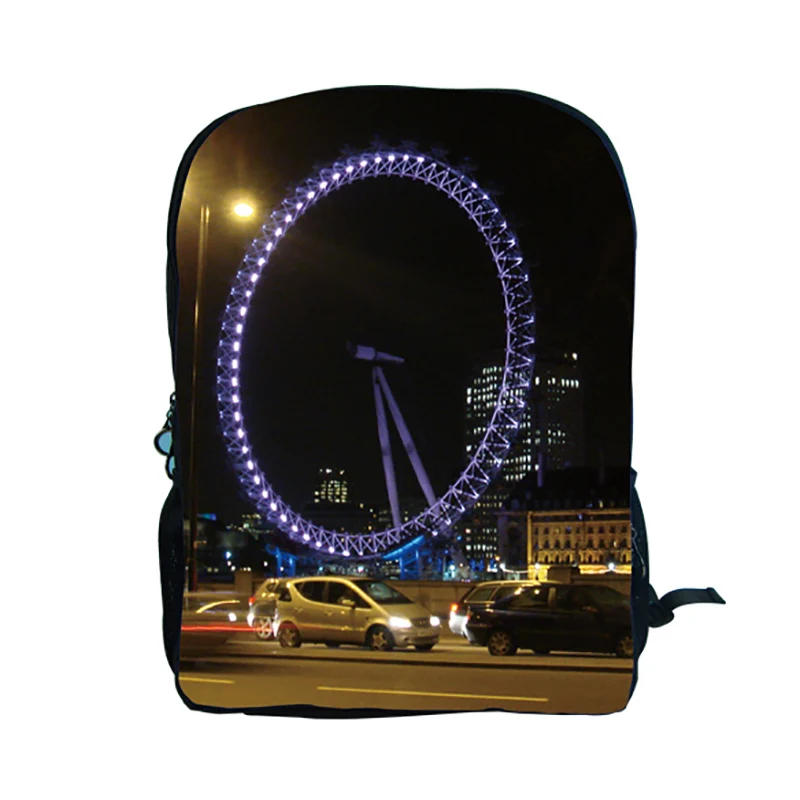 JSMART England souvenirs backpack sublimation printing photo bag London eye  casual sports backpacks