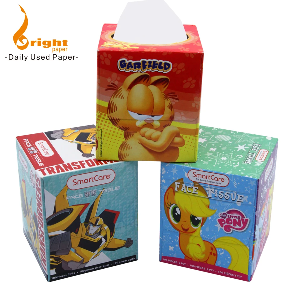  Великолепная коробка из кубической бумаги для лица 2 слоя Великолепный пластиковая коробочка бумажных салфеток 2ply