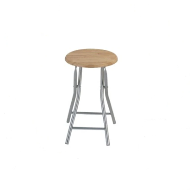 Wooden Cover Round Folding Stool