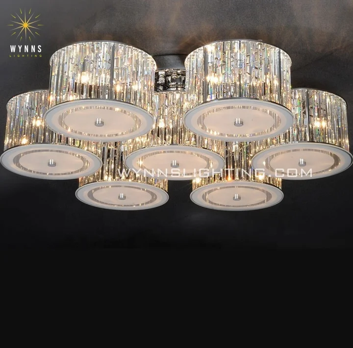 Contemporary Home and Living Room Ceiling Lighting with Smart Home Crystal Features