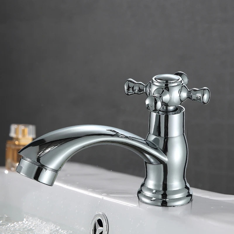 Hot Sales Deck Mounted Polished Chrome Finished Single Cold Water Faucet Lavatory Basin Sink Faucet