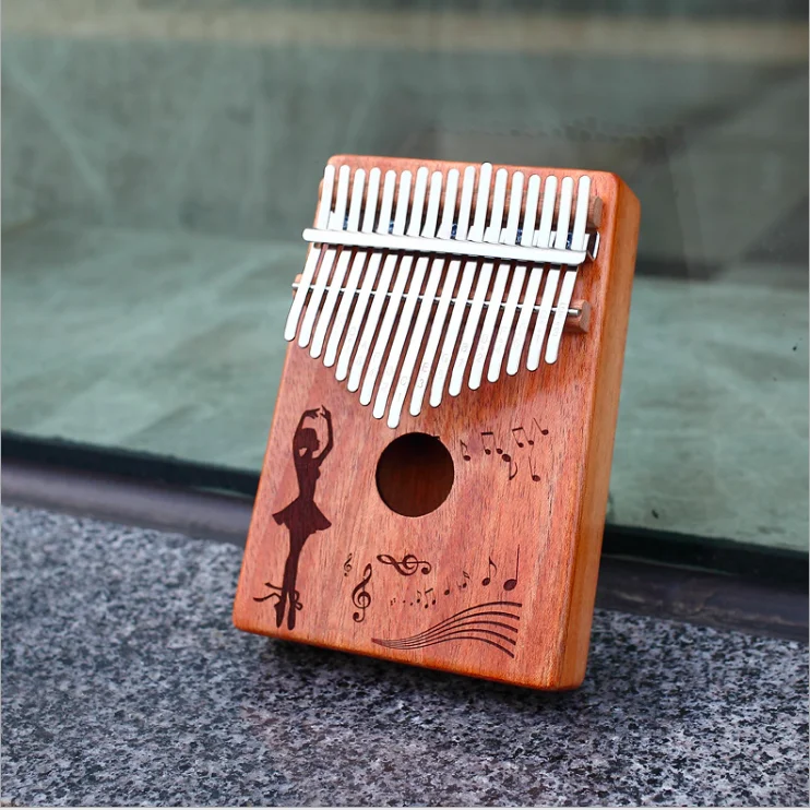 Mahogany 17 Keys Wooden Kalimba Traditional Musical Instrument