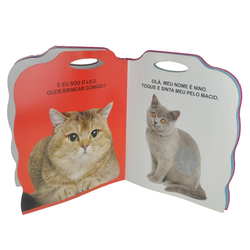 
Child Book With Touch & Feel and Fur customized shape cute high quality wholesale printing touchable 