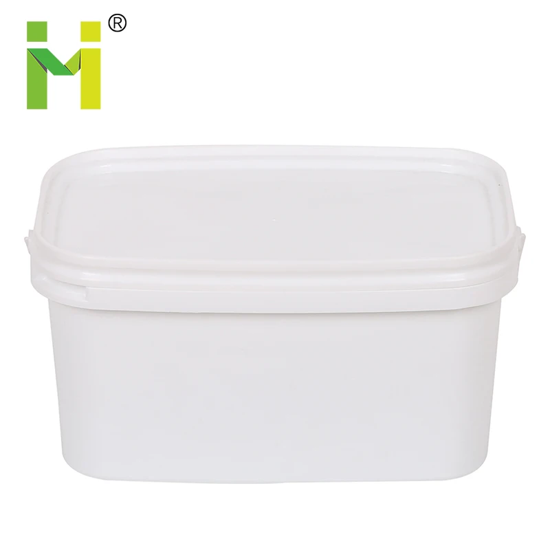 3 gallon clear plastic rectangular bucket with metal handle 3l