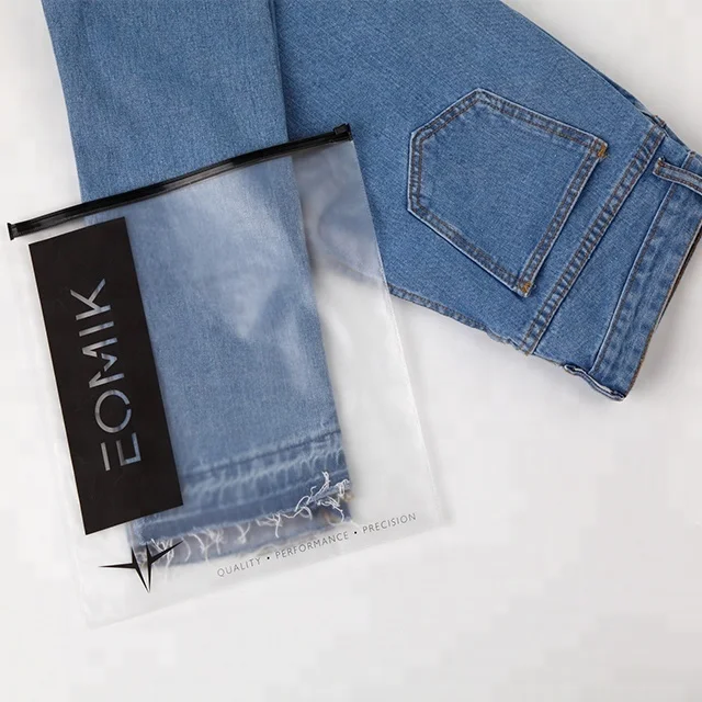 Custom your own logo recycled pouches frosted apparel ziplock shipping clothing packing bag plastic bags zipper poly