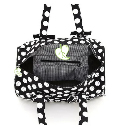 DEQI Womens Quilted Polka Dots Gym Travel Duffle Bag