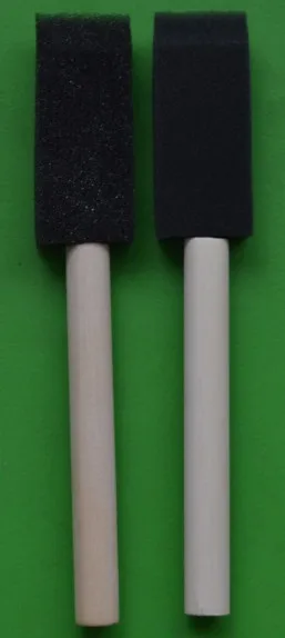 Artist OEM Natural Eco-friendly DIY Wooden Handle Sponge Cheap Oil Paint Tools Poly Foam Brush Set Wood Drawing Brushes