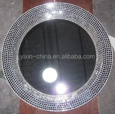 YIXIN high quality Exquisite Crackle Square Shape Mosaic Glass Mirror Glass Bathroom Mirror cosmetic mirror Glass