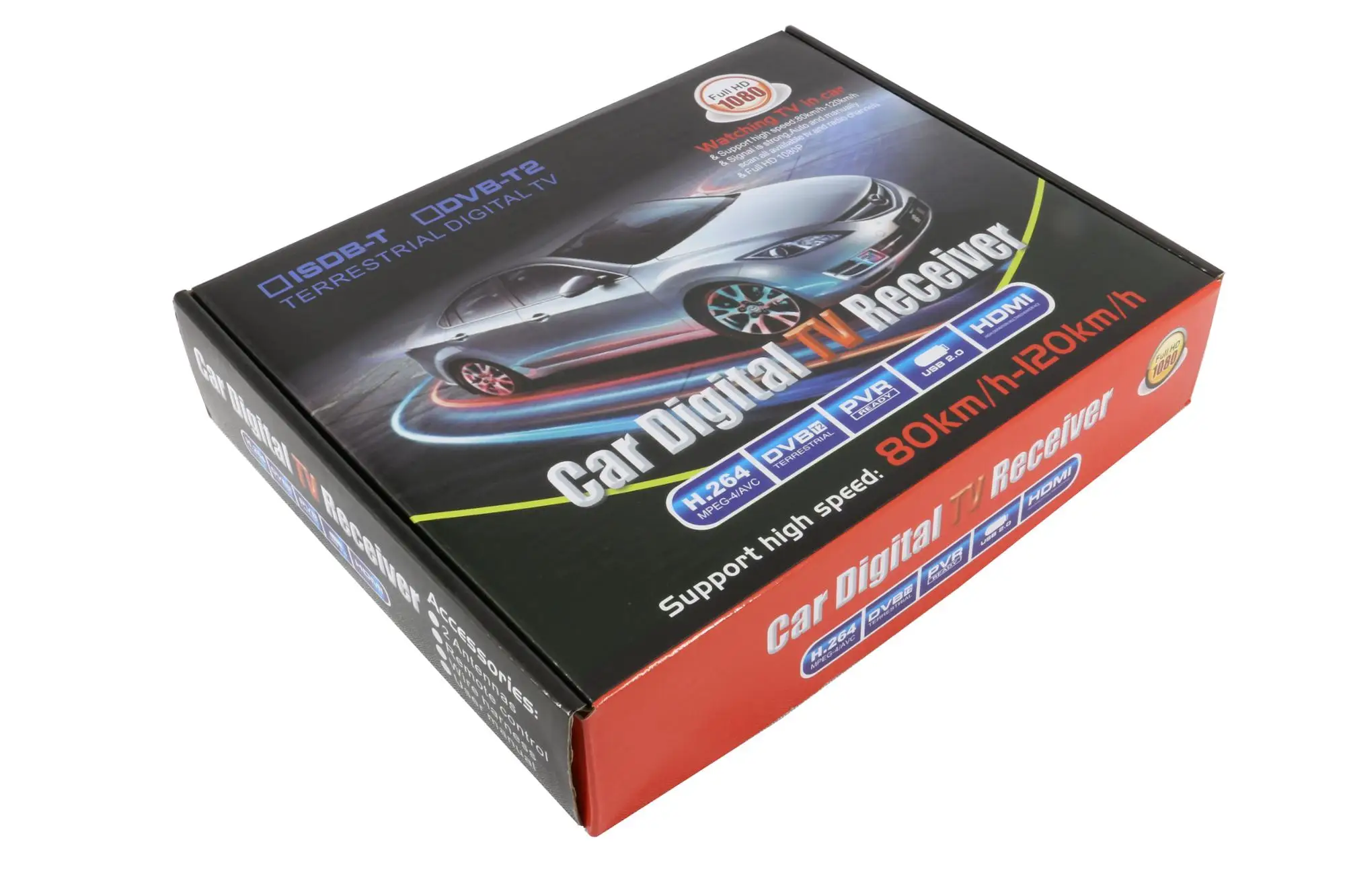 Mobile Car ISDB-T  Digital TV Receiver Box One Seg With One antenna For Brazil Peru Argentina Chile South America